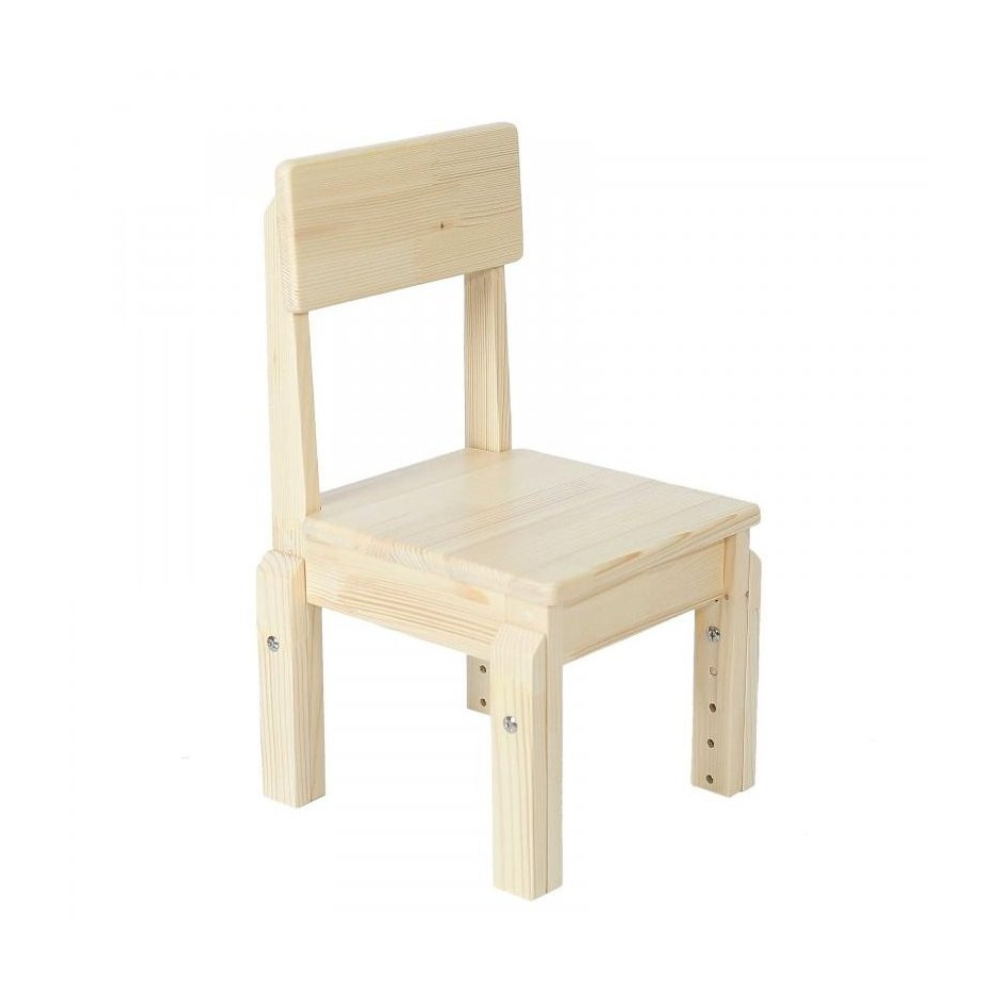 Дитячий стілець з натурального дерева посиленої конструкції, регулюється по висоті, ЛЕЛЕКА, 285х295х519-615 мм.